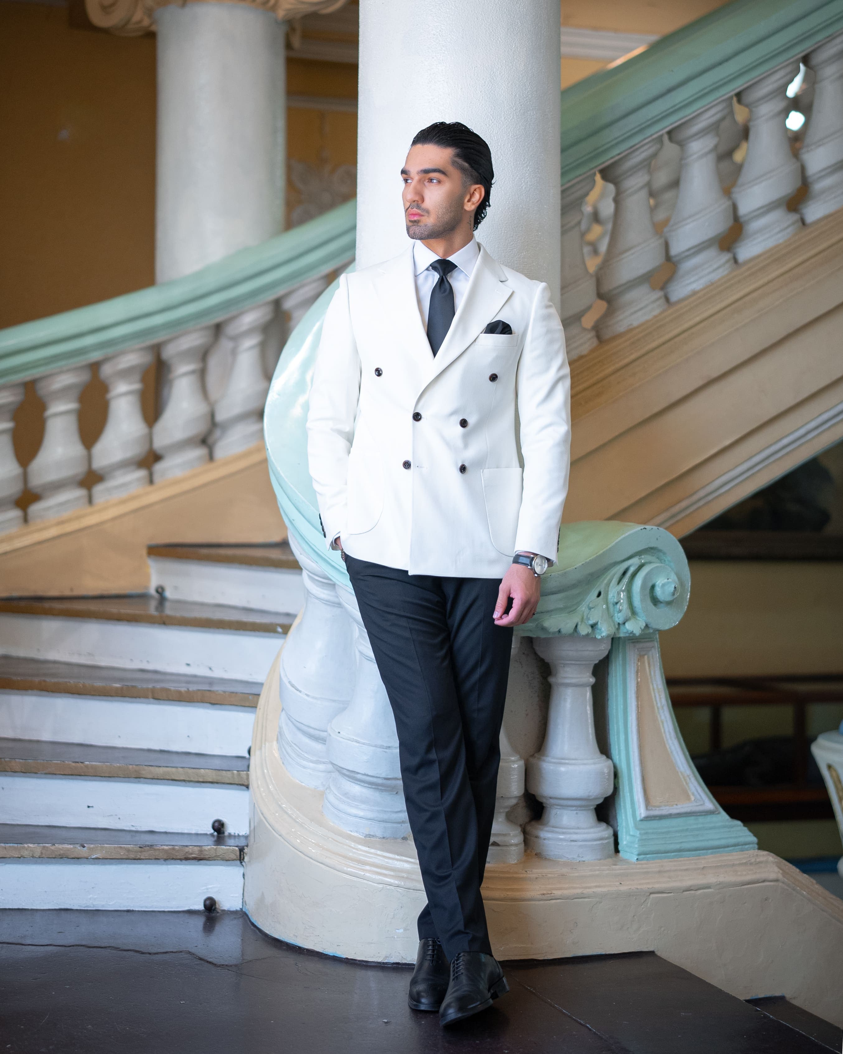 Elegant tuxedo in deep black for evening events